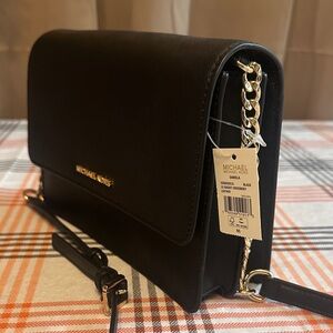 Michael Kors Black Crossbody Bag with Gold Chain